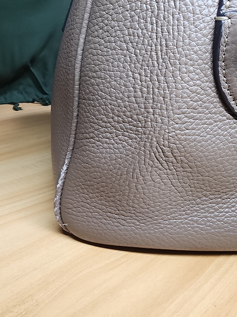 COACH Pebbled Leather Satchel Handbag in Taupe - Picture 7 of 9